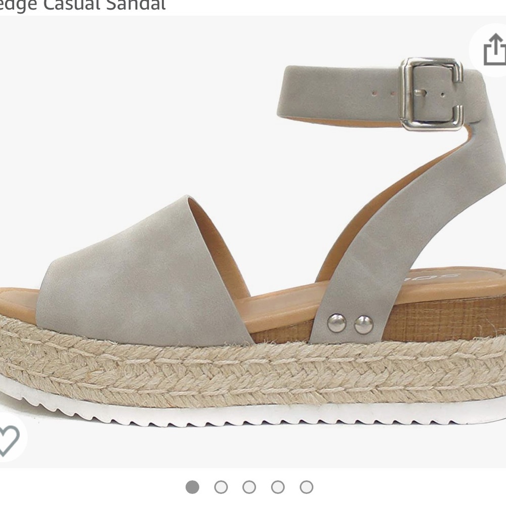 Grey platform sandals